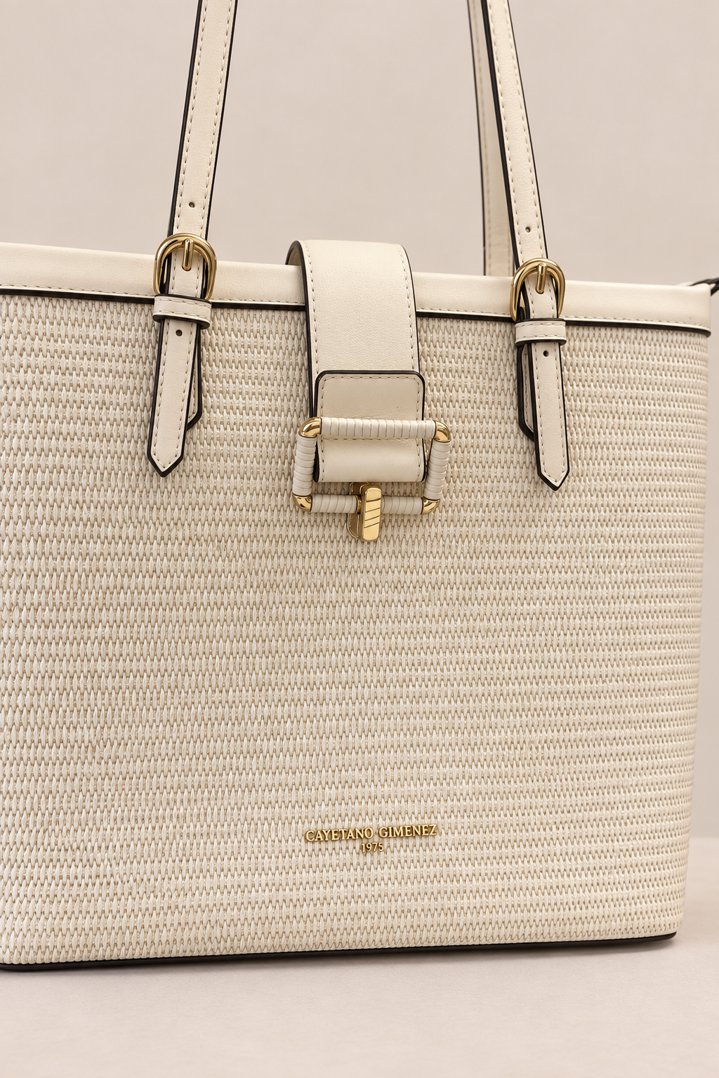 Bolso Shopper · Beige Hebilla