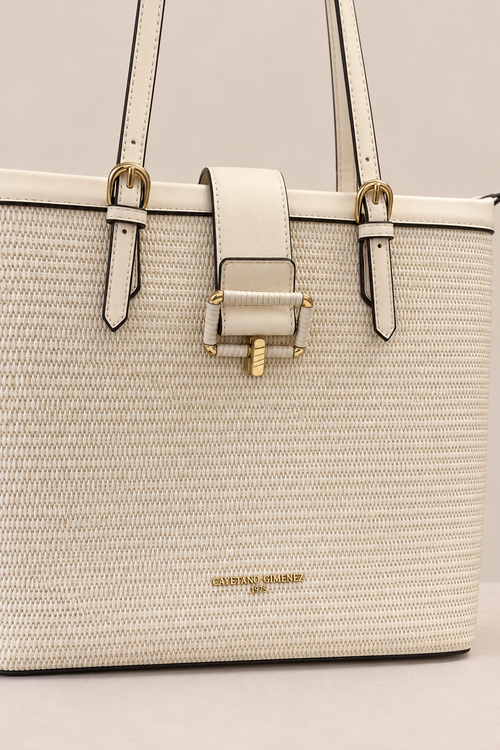 Bolso Shopper · Beige Hebilla