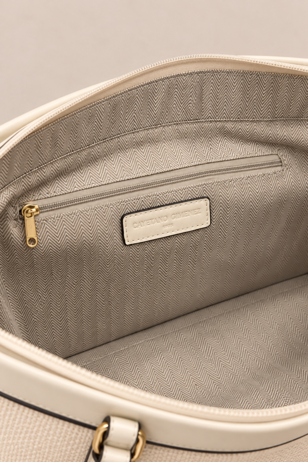Bolso Shopper · Beige Hebilla