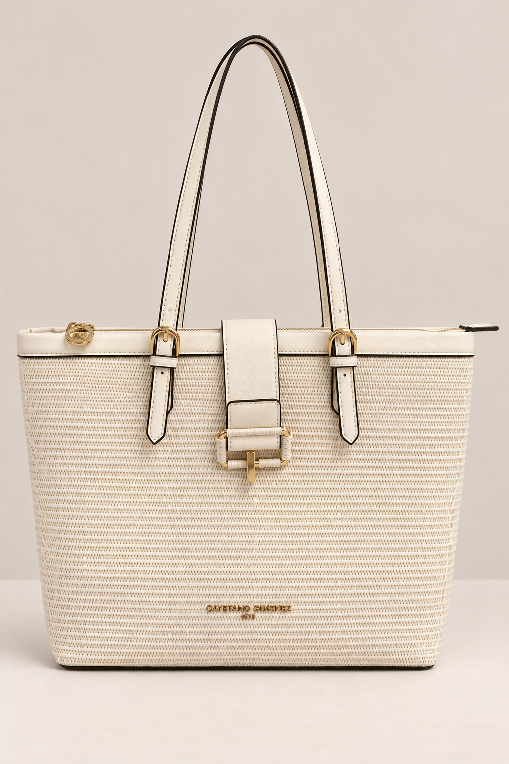Bolso Shopper · Beige Hebilla