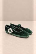 Mercedita terciopelo verde · hebilla joya